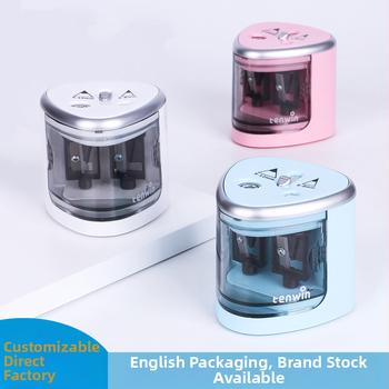 Tenwini kahe auguga elektriline pliiatsiteritaja, poolautomaatne paksusega kahe auguga pliiatsiteritusmasin, piiriülene aku, mudel 8004