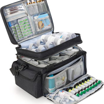Erakorralise meditsiini hoiukarp, reguleeritav vahesein, kahekihiline ravimipudelite hoiustamine, kaasaskantav kodune esmaabikomplekt