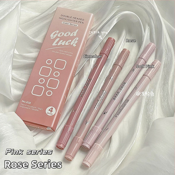 Dvigalvis fluorescencinis rašiklis, gradiento žymėjimo rašiklis, spalvų brūkšnys, raktas. Pastabos Nr. Fluorescencinis sidabro šviesos fluorescencinis rašiklis ranka, sąskaita, kanceliarinės prekės