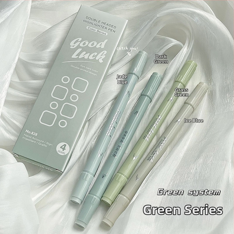 Dvigalvis fluorescencinis rašiklis, gradiento žymėjimo rašiklis, spalvų brūkšnys, raktas. Pastabos Nr. Fluorescencinis sidabro šviesos fluorescencinis rašiklis ranka, sąskaita, kanceliarinės prekės