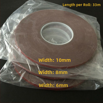Autotööstusele mõeldud kõrge viskoossusega kahepoolne teip, ülitugev, jäljetu vahust käsn, veekindel ja kõrge temperatuurikindel autoteip, 33 m