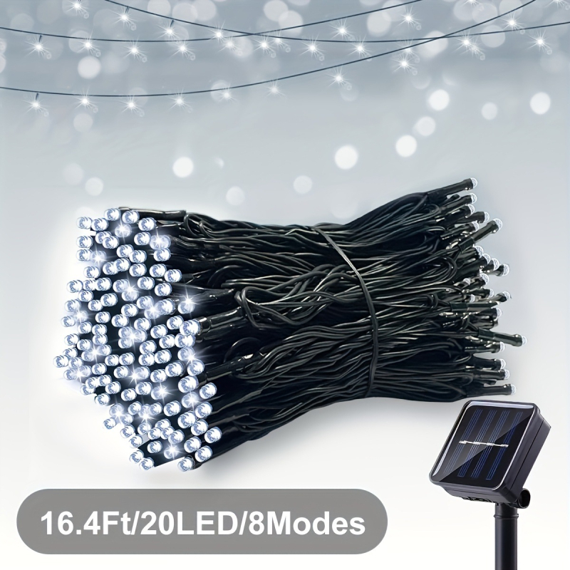 Saulės energija varomos LED girliandos lauko 1 vnt. 20/50/100 LED 16/23/39F