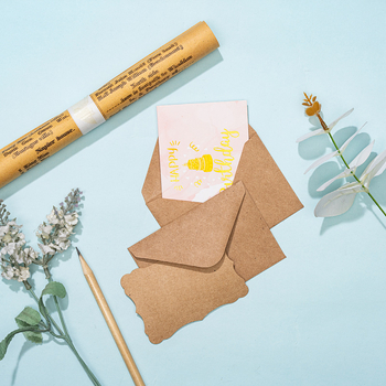 Loominguline jõupaberist õnnitluskaart Retro tühja lainega pitsist käeshoitav sünnipäeva-tänupäeva õnnistuskaardi ümbrikuülikond