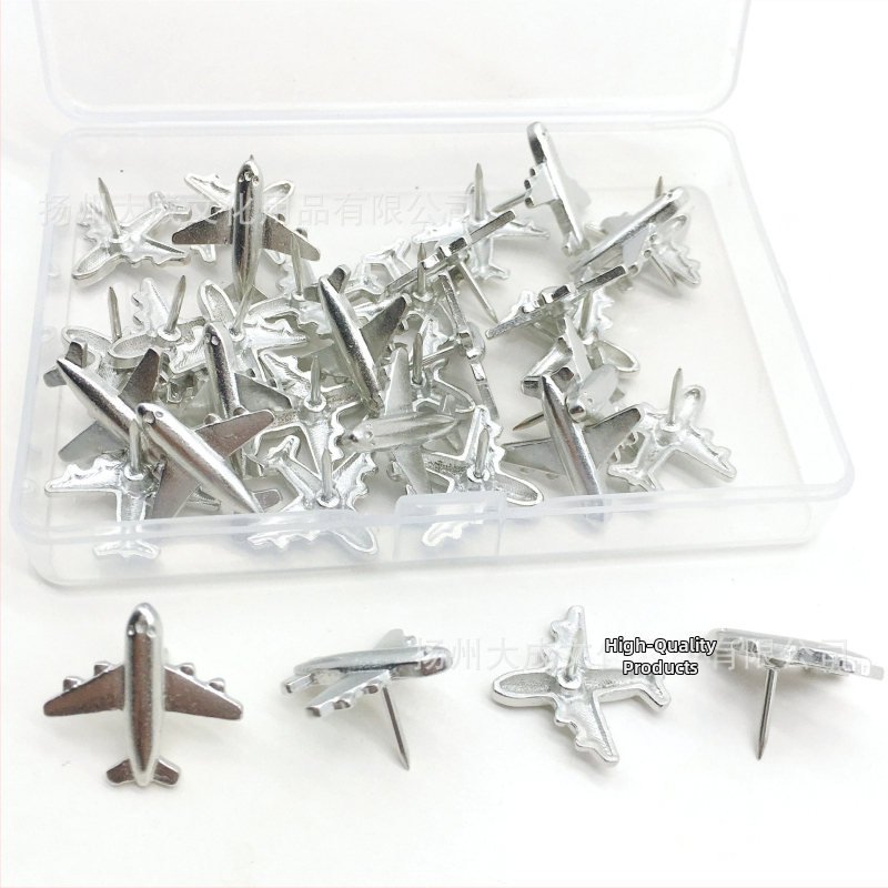 „Factory Direct“ kūrybingas trimatis metalinis orlaivio smeigtukas kamštinei lentai, veltinio dekoratyvinis I formos vinių smeigtukas