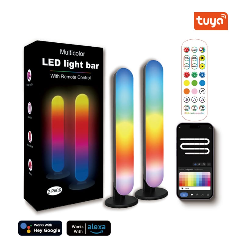 Viedā Tuya Wifi darbvirsmas atmosfēras gaisma RGB fantāzijas spēļu datora Bluetooth e-sporta LED mūzikas uzņemšanas gaisma