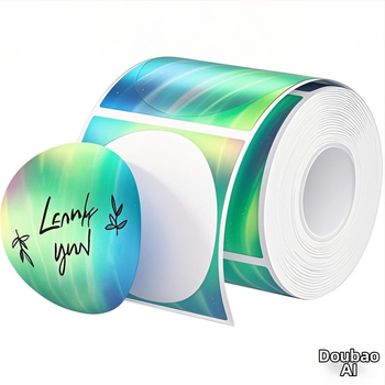 Leminyun lāzera termodrukas papīra pašlīmējošās uzlīmes, karsts izpārdošana, 50 apaļas termodrukas īpašais piedāvājums