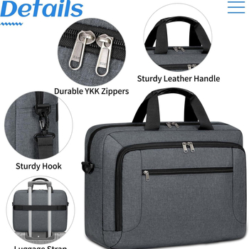 Чанта за лаптоп с висока стойност, голям капацитет, регулируема чанта за през рамо, многофункционална водоустойчива чанта