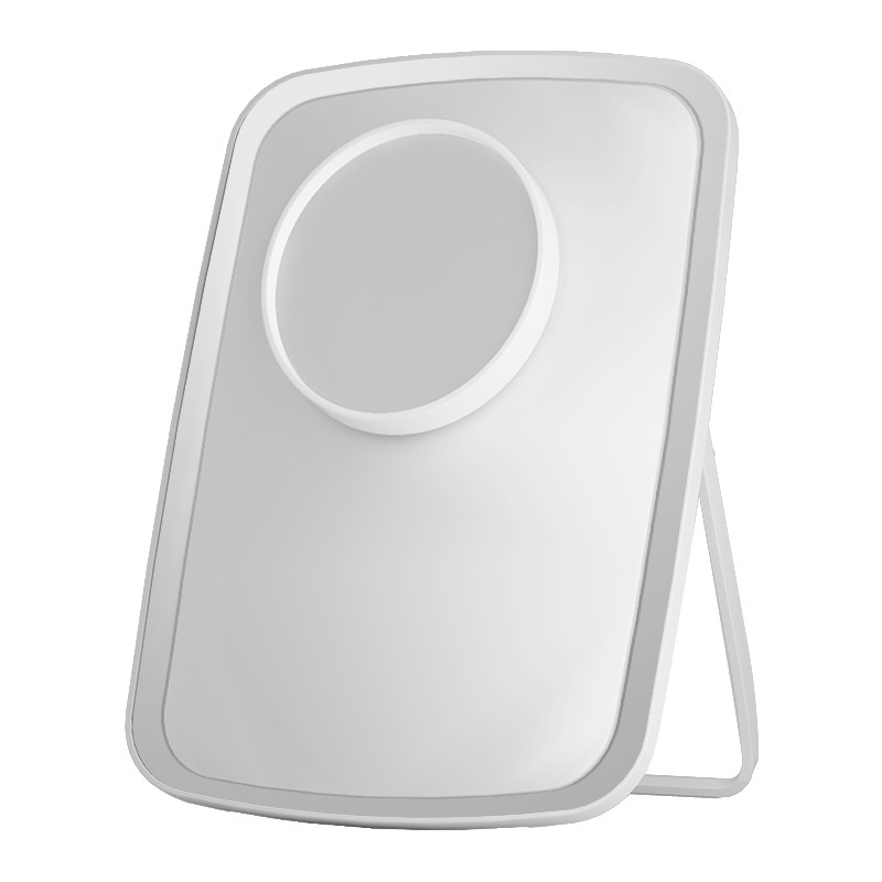 Стенно огледало с LED лампа, сгъваемо огледало, малко огледало за грим с огледало за тоалетка, настолно огледало с лампа, зареждащо се огледало