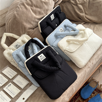 Mažas, lengvas ir naštą mažinantis moteriškas medvilninis burbulinės plėvelės krepšys iš „Fresh Satchel“ 10/13 colių planšetinio kompiuterio krepšio.