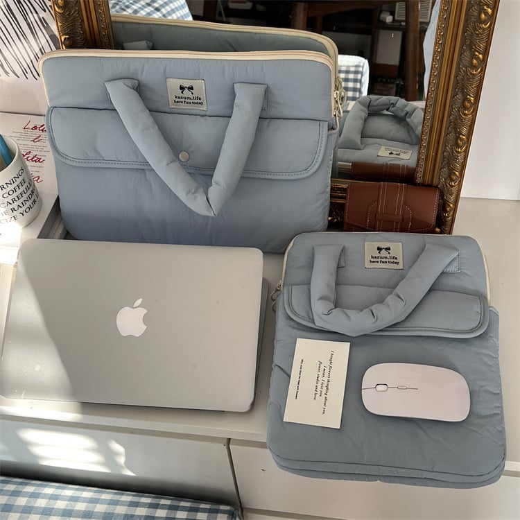 Малка, лека и удобна чанта за таблет и лаптоп Fresh Satchel за жени, облечена в памучно балонче, в стил Ins.