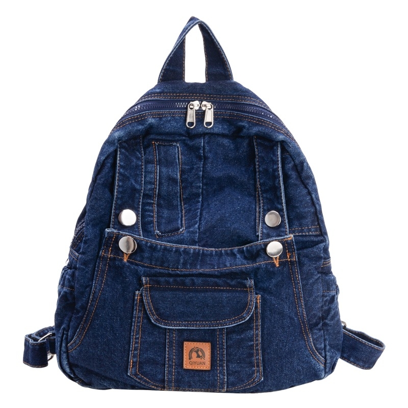 Rucsac de damă din denim, stil coreean, stil academic, 2024, nou, la modă, simplu, casual, pentru studenți, rucsac de călătorie