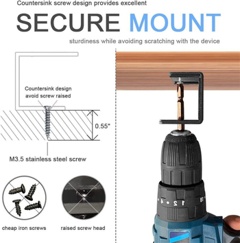 Поставка за лаптоп, общежитие, настолен компютър, висяща кошница за бюро под маса, желязна скоба за съхранение