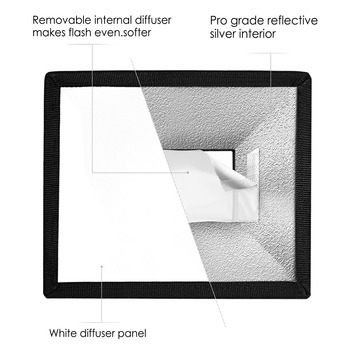 Uuem ülemine välklamp, väike pehme valguskate, peegelkaamera mikro ühekordne väline kuppelvalgusti 15x12,5cm