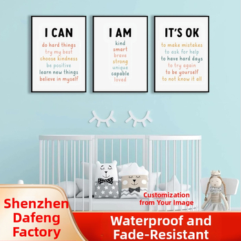 Amazoni koomiksifraasid lasteaia rippuv maalimine lõuendile raamita maal kolmekordne inspireeriv tsitaat laste magamistoa dekoratiivmaaling