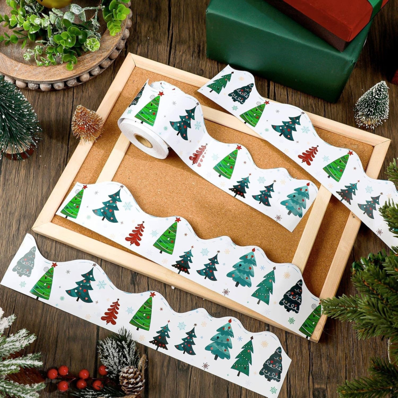 laos hulgimüügis jõuluelementide kujundus etiketi kaunistus ruumi tahvel teadetetahvli ääris isetegemise kleebiste valmistamine