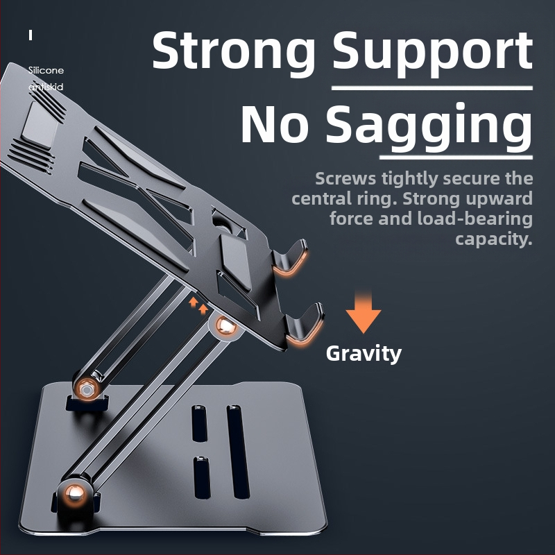 Aušinamas nešiojamojo kompiuterio stovas, reguliuojamas, reguliuojamas stovintis aliuminio lydinio darbalaukio pakabinama lentyna