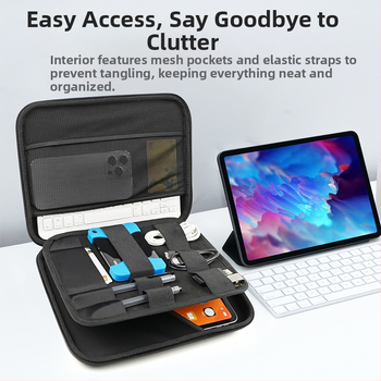 Чанта за iPad, защитен калъф за 12,9 инча и 10,8 инча, чанта, многофункционална кутия за съхранение на кабели за данни