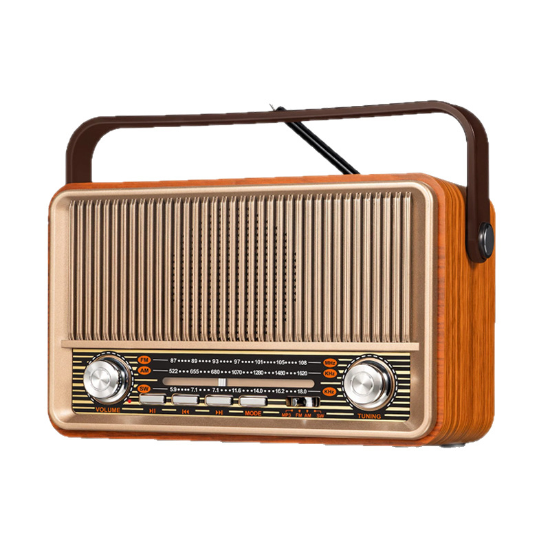 Piiriülene retro kaasaskantav raadio Am Fm Bluetooth juhtmevaba Super Bass TF USB MP3-mängija