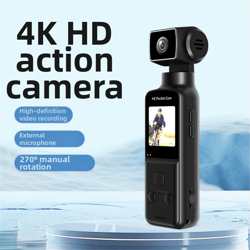 Populiari K1 kišeninė kamera 4K HD sportinė kamera rankinė dviračių sporto kamera 270° besisukanti vlog