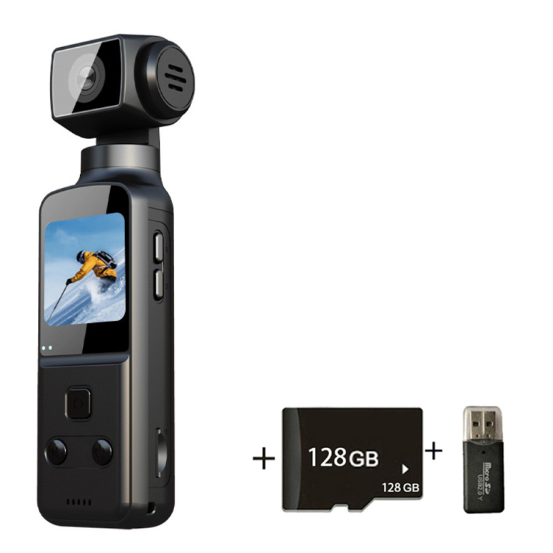 Populiari K1 kišeninė kamera 4K HD sportinė kamera rankinė dviračių sporto kamera 270° besisukanti vlog