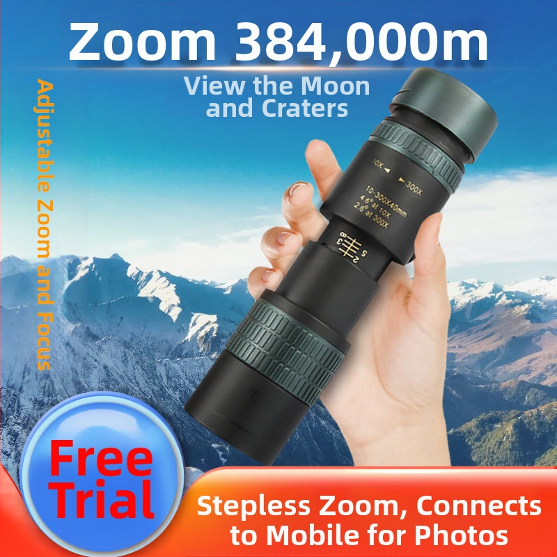 Telescop nou 10-300x 40 de mare putere HD cu zoom pe un singur tub, cameră pentru telefon mobil, telescop telescopic