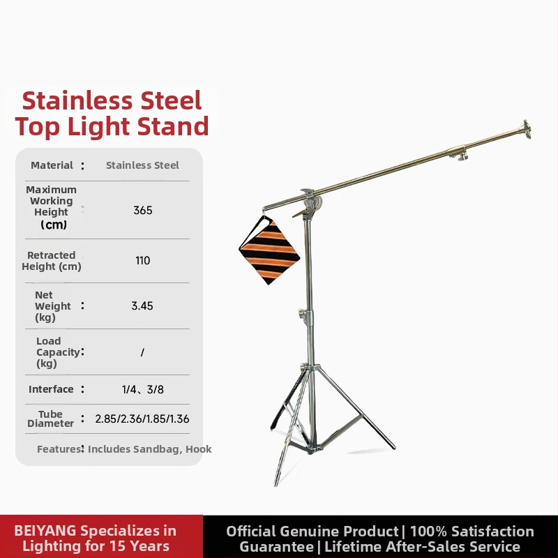 Roostevabast terasest valgusstatiiv täitevalguseks, otseülekandeks, laevalgusstatiiv, kaasaskantav teleskoopvalgusstatiiv õues filmimiseks