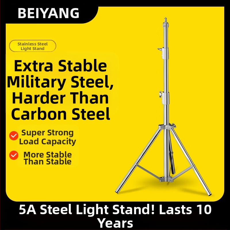 Roostevabast terasest valgusstatiiv täitevalguseks, otseülekandeks, laevalgusstatiiv, kaasaskantav teleskoopvalgusstatiiv õues filmimiseks