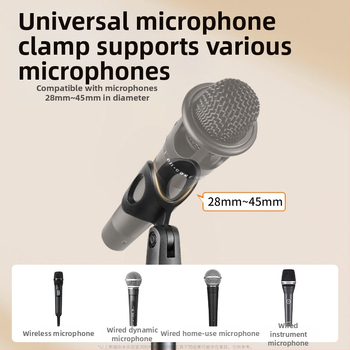 Uus mikrofoni universaalne klamber põrandale metallist mikrofoni horisontaalne ribaklamber multifunktsionaalne sissetõmmatav mikrofoniklamber