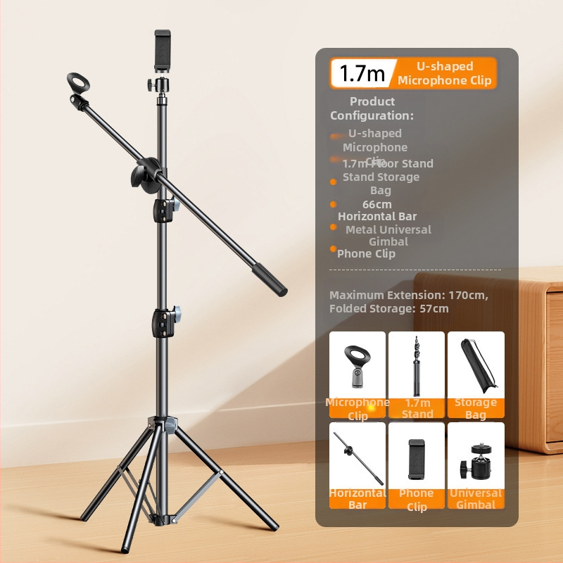 Uus mikrofoni universaalne klamber põrandale metallist mikrofoni horisontaalne ribaklamber multifunktsionaalne sissetõmmatav mikrofoniklamber