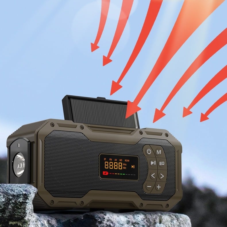 Saules Bluetooth skaļrunis Daudzfunkcionāls āra pārnēsājams kempinga apgaismojums Radio Avārijas uzlādējams lukturītis Audio