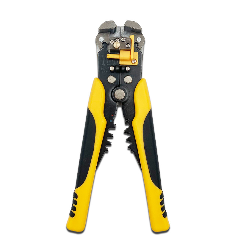 D2 daugiafunkcinės automatinės laidų nužievinimo replės elektrikams, trijų funkcijų, dviejų spalvų, kabelių nužievinimo, užspaudimo įrankis, varžtų žirklės