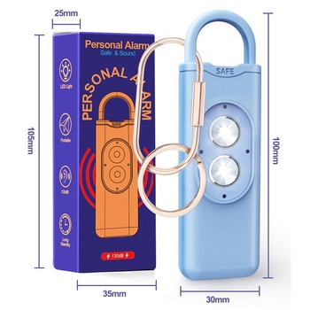 Трансгранична лична аларма с двоен стробоскоп, ключодържател за аларма с висок децибел, устройство за самозащита против вълци за жени