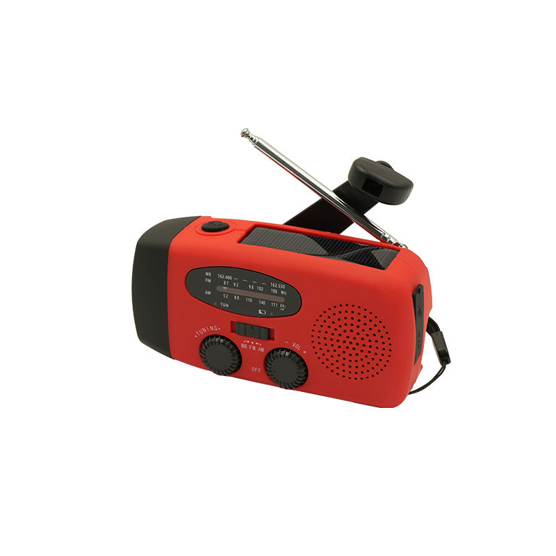 Kaasaskantav päikeseenergial töötav hädaabiraadio, välistingimustes kasutatav käsitsi väntatav multifunktsionaalne SOS-alarm
