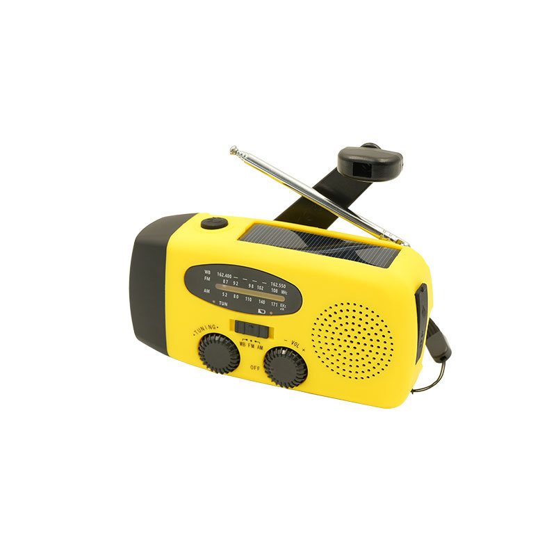 Kaasaskantav päikeseenergial töötav hädaabiraadio, välistingimustes kasutatav käsitsi väntatav multifunktsionaalne SOS-alarm