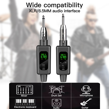 Piiriülene traadita granaadimikrofon, mis on juhtmega ühendatud traadita instrumendi helimikseriga, 48 V traadita 2,4 g vastuvõtja
