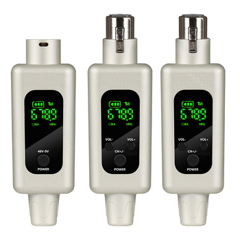 Piiriülene traadita granaadimikrofon, mis on juhtmega ühendatud traadita instrumendi helimikseriga, 48 V traadita 2,4 g vastuvõtja