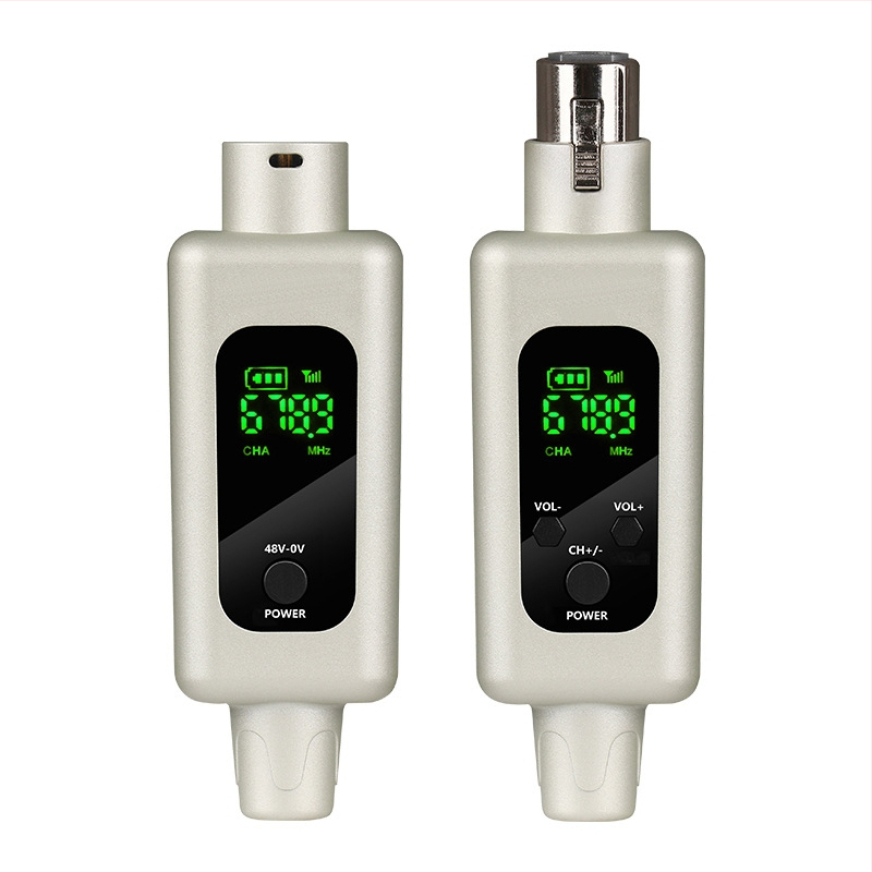 Безжичен трансграничен гранатен микрофон, свързан с безжичен инструментален аудио миксер, 48V безжичен 2.4g приемник