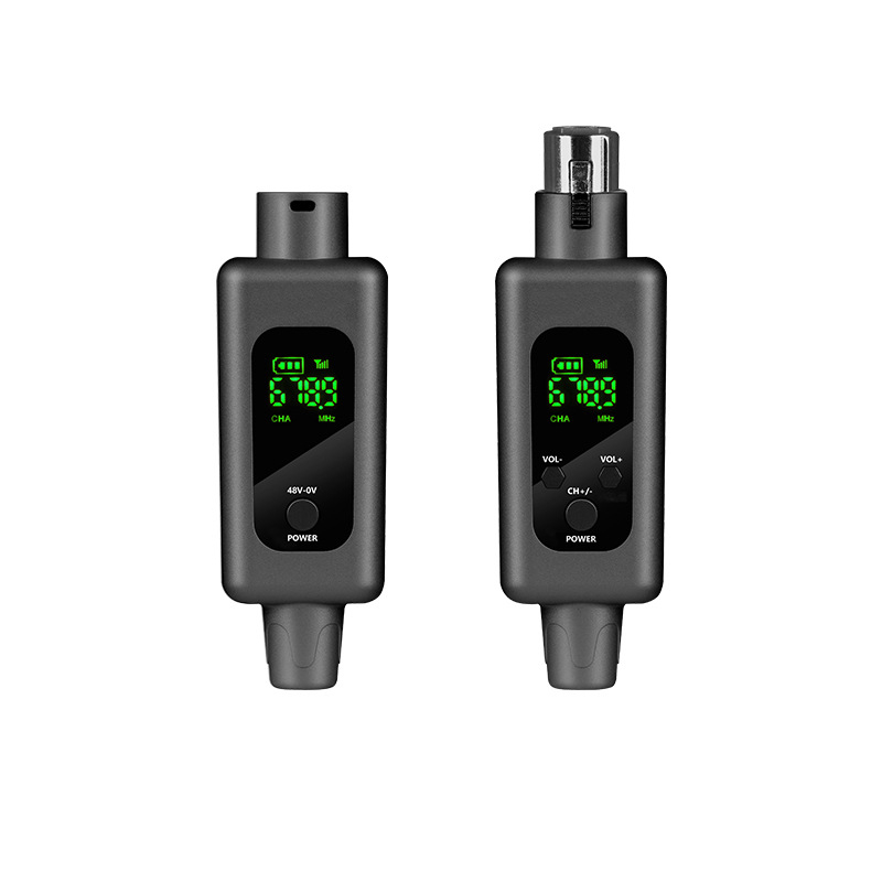 Piiriülene traadita granaadimikrofon, mis on juhtmega ühendatud traadita instrumendi helimikseriga, 48 V traadita 2,4 g vastuvõtja