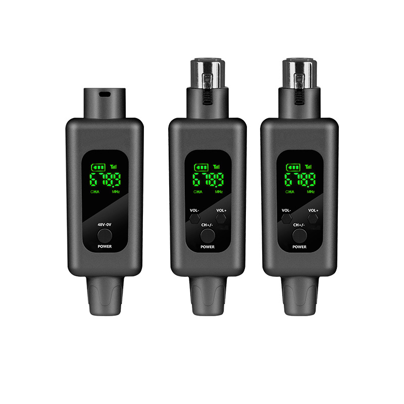 Piiriülene traadita granaadimikrofon, mis on juhtmega ühendatud traadita instrumendi helimikseriga, 48 V traadita 2,4 g vastuvõtja