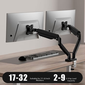 Kahe ekraaniga monitori alus arvutiekraani tõstealusega lauaarvuti kuvariga, mittestantsiv teleskooppööratav