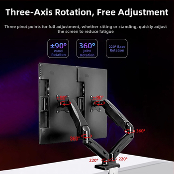 Kahe ekraaniga monitori alus arvutiekraani tõstealusega lauaarvuti kuvariga, mittestantsiv teleskooppööratav