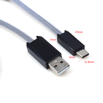 FGG 0B klaviatuurikaabel USB-C-tüüpi mitmevärviline õhupistikuga kohandatud õhukaabel sidrunivärvi lühike sirge