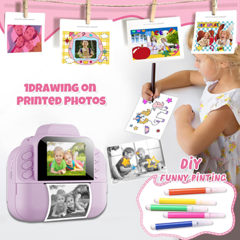 Puzles bērnu kamera Pārrobežu fotoattēlu drukāšanas kamera Drukā HD termiskā bērnu fotokamera