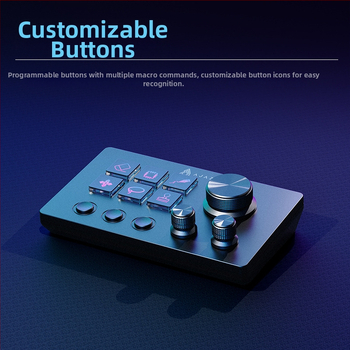 Black Jue akp03 asztali segédkonzol panelvezérlő, részvénykereskedéshez, élő hanggal, programozható gyorsbillentyű