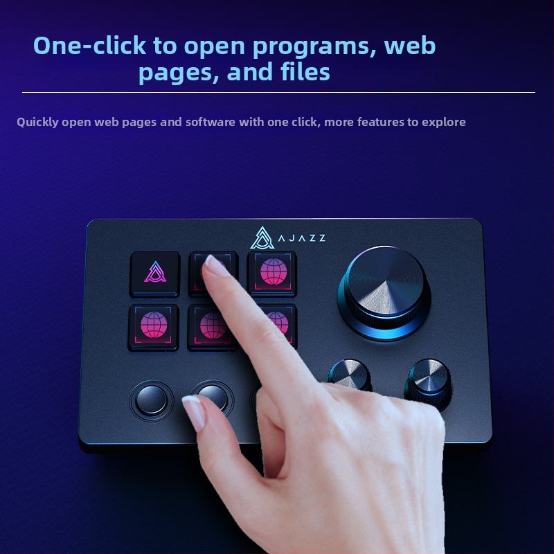 Black Jue akp03 Desktop Helper Console Panel Controller Stock Trading Live Tone Програмируем клавиш за бърз достъп