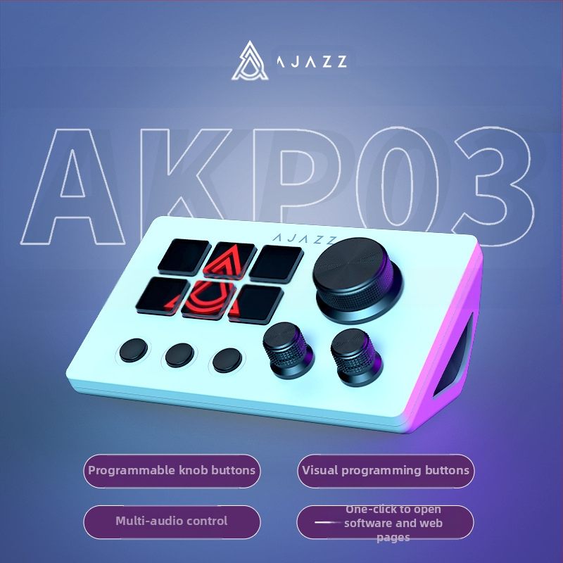 Black Jue akp03 asztali segédkonzol panelvezérlő, részvénykereskedéshez, élő hanggal, programozható gyorsbillentyű