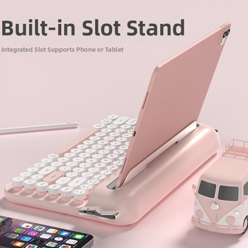 Безжична Bluetooth 2.4g ретро клавиатура Heijue Af84 с два режима, поддържаща свързване с множество устройства и предлагаща се с Groove Fixation.