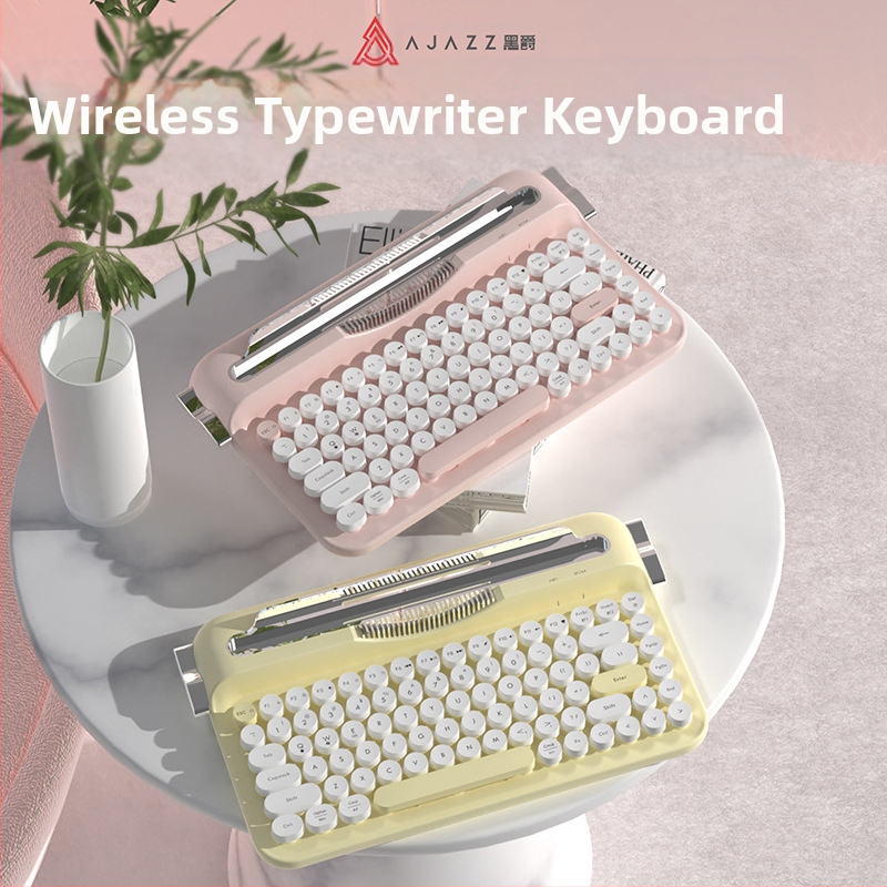 Безжична Bluetooth 2.4g ретро клавиатура Heijue Af84 с два режима, поддържаща свързване с множество устройства и предлагаща се с Groove Fixation.