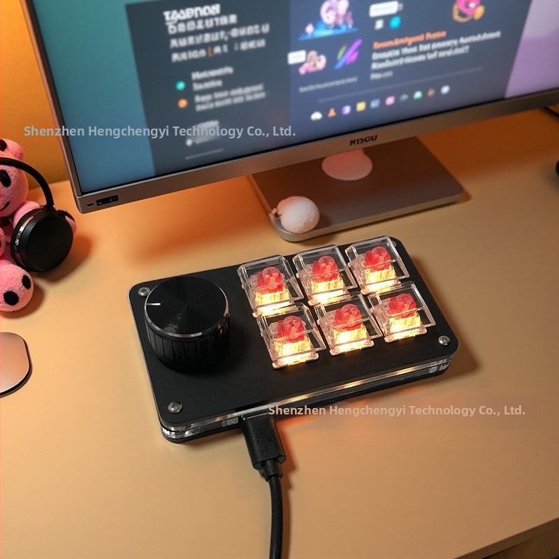 6-клавишна USB персонализирана офис клавиатура с клавишни комбинации PS, копиране и поставяне, контрол на силата на звука на компютъра, рисуване, електронни спортове Osu