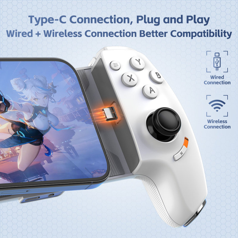 Aoheng Ab01 Ab02 Ab02S Controler de jocuri mobil cu fir/fără fir, potrivit pentru telefoane mobile și Switch